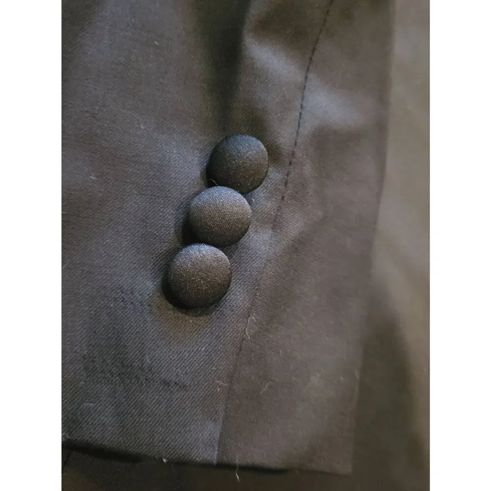 Profilo News Loro Piana Tuxedo Jacket Men's 42 Black Tasmanian Super 120s Wool